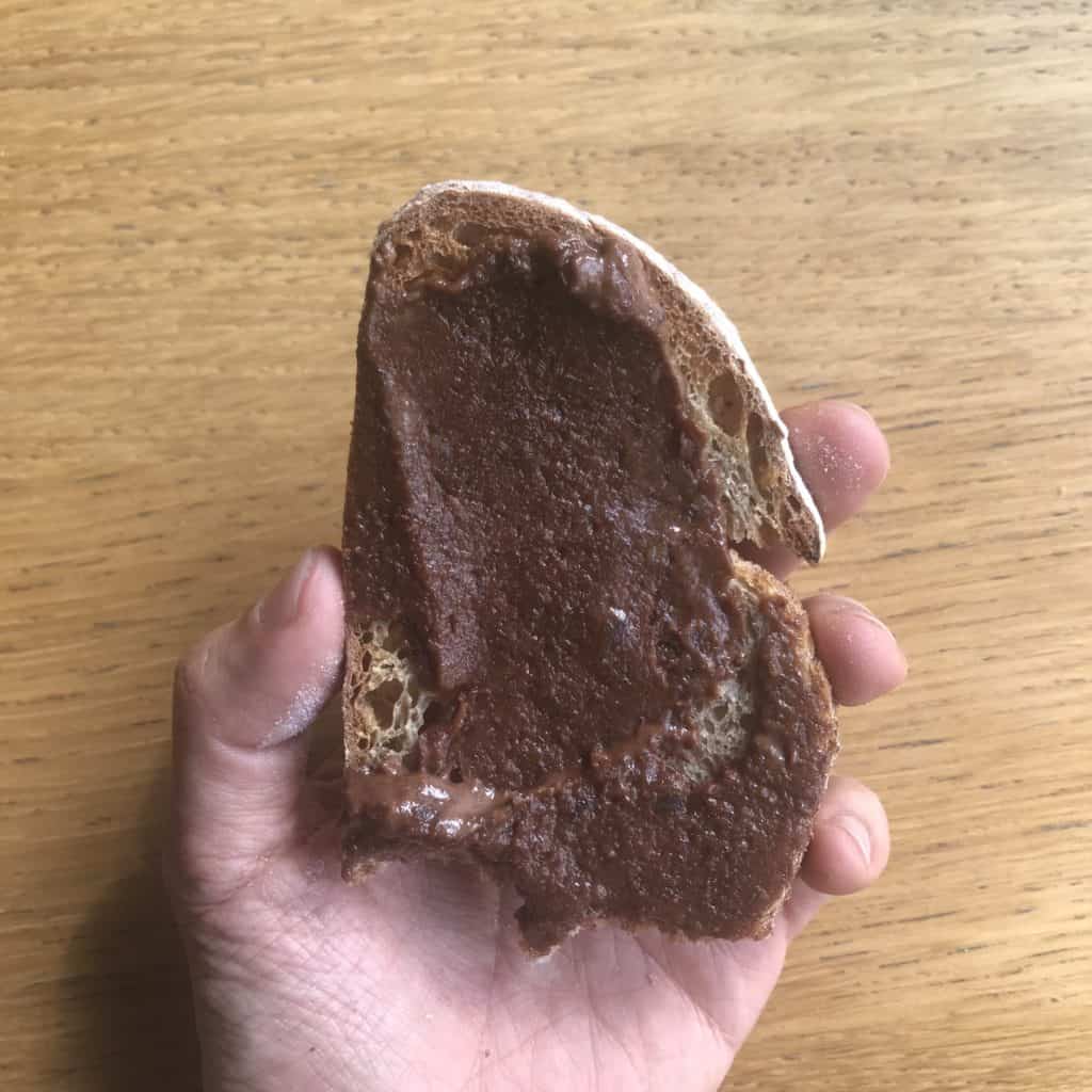 Bread with vegan nutella
