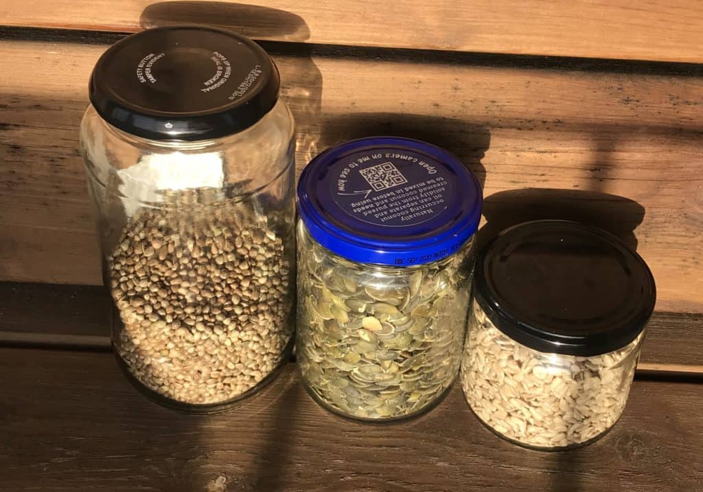 pumpkin seeds, hemp seeds, sunflower seeds