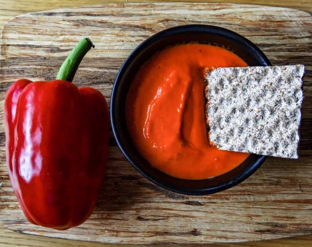 Red bell pepper coulis