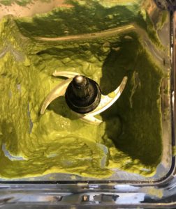 green pasta in blender