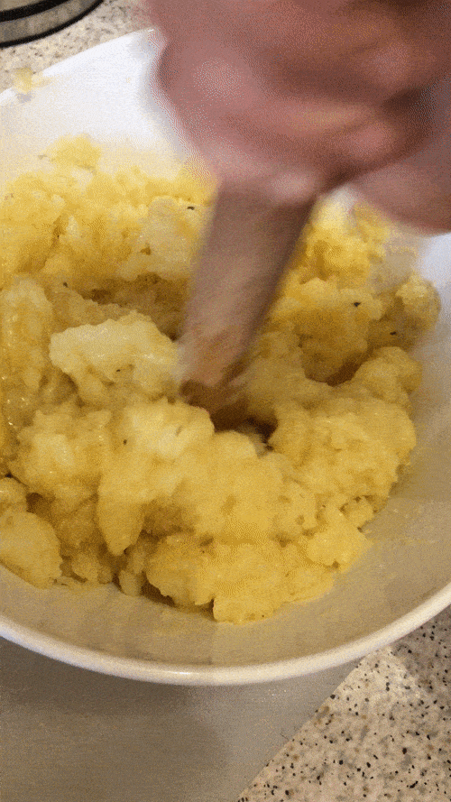Mashing potatoes
