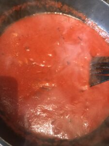 Tomato sauce in pan