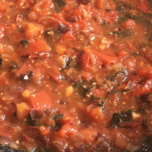 Simmering salsa