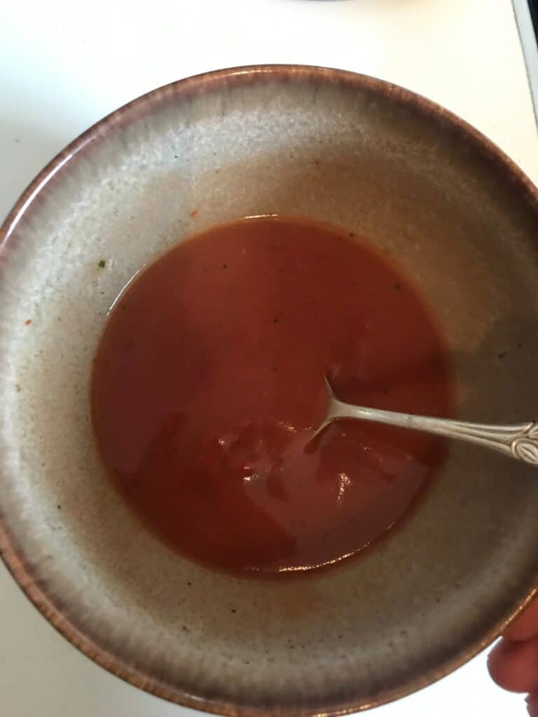 Mixing tomato paste