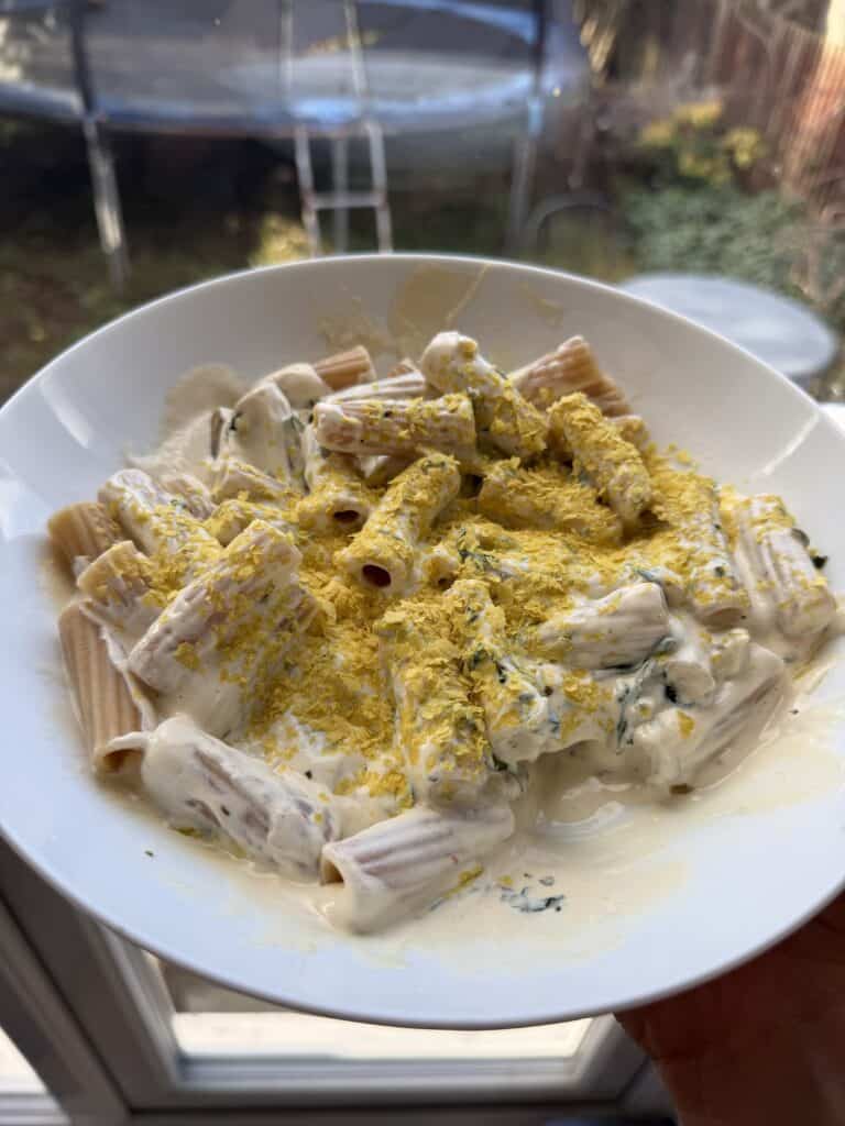 vegan creamy fresh pasta